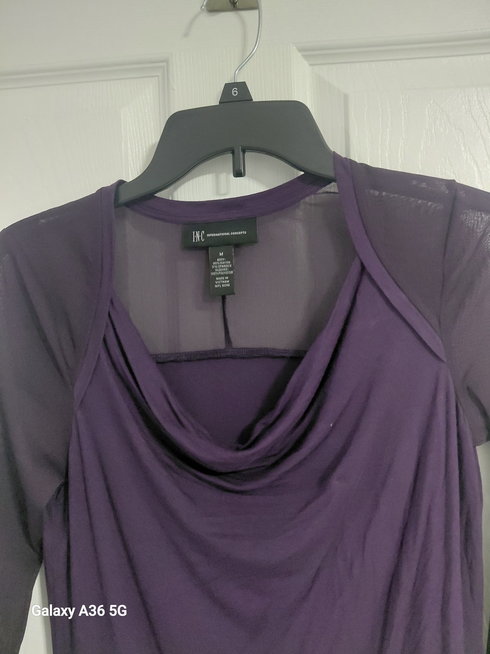 INC International Concepts Purple Cowl Neck Top